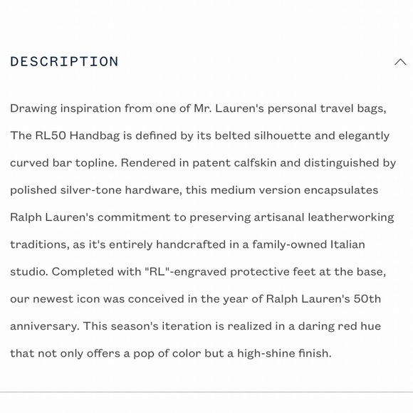 HOST PIC RALPH LAUREN COLLECTION RL 50 PATENT CALFSKIN TOP HANDLE IN RED - Picture 13 of 15